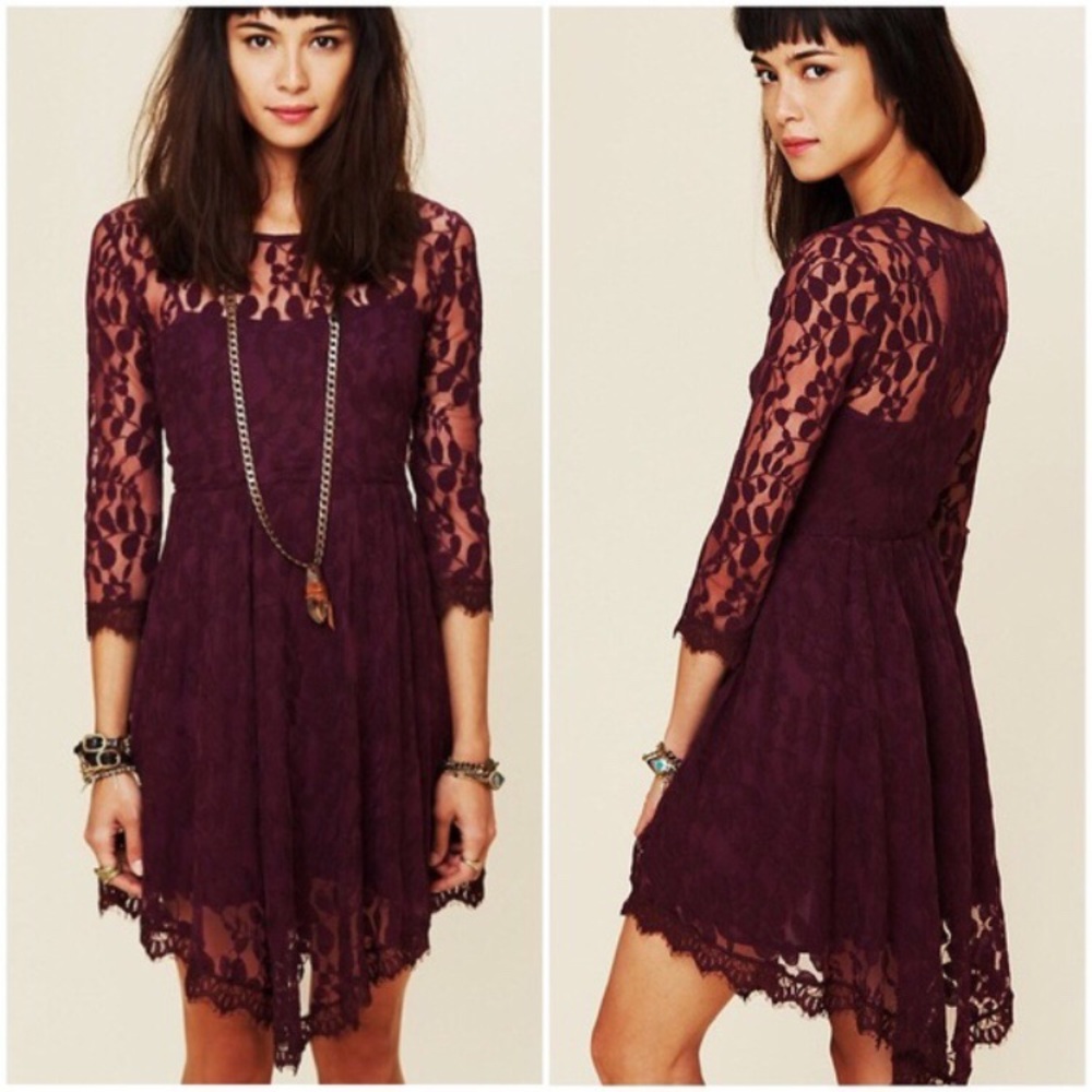 Free People Lace handkerchief hem dress. Sz 4